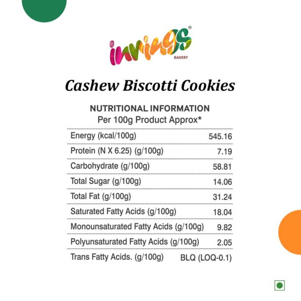 Cashew Biscotti Cookies Innings Bakery