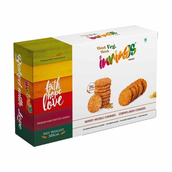 2 in 1 Combo Cookies 300 gm Box (Honey Muesli and Classic Cornflakes)